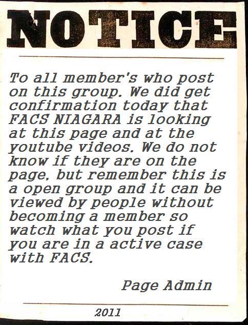 Notice - FACS Niagara looks at this page, Pat Niagara