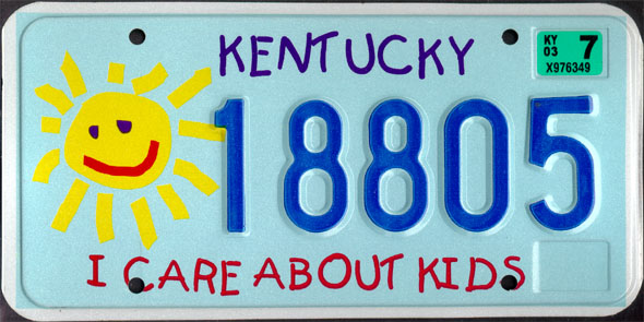 Kentucky license plate, State of Kentucky