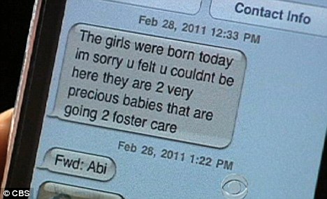 text message on babies not adopted