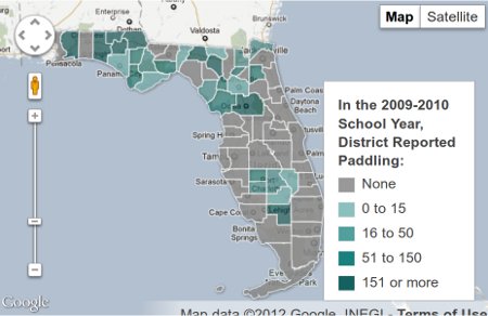 map of spanking in Florida