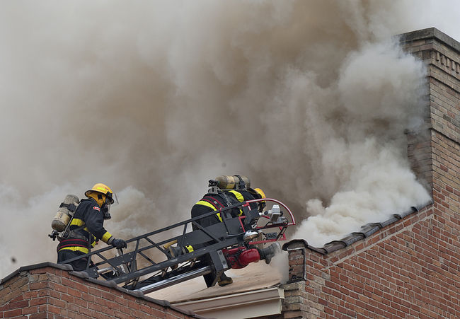 Brant CAS fire, roof