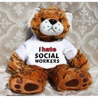 I hate social workers stuffed tiger