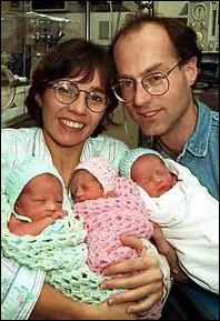 Carline VandenElsen and Craig Merkley with triplets