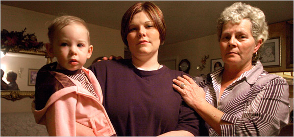 Tiffany  Hitson, with  her  grandmother, Shirley  Hinson,  and
		  daughter, Audrey.