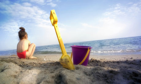 toddler on beach