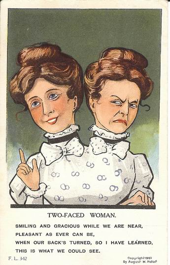 Two-faced woman