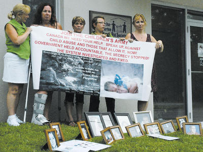 Linda Plourde and supporters