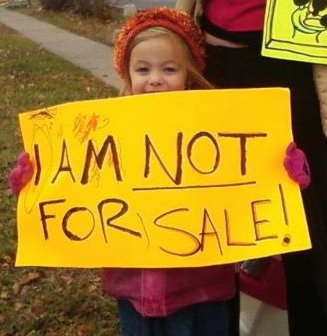 girl at St Catharines Ontario rally