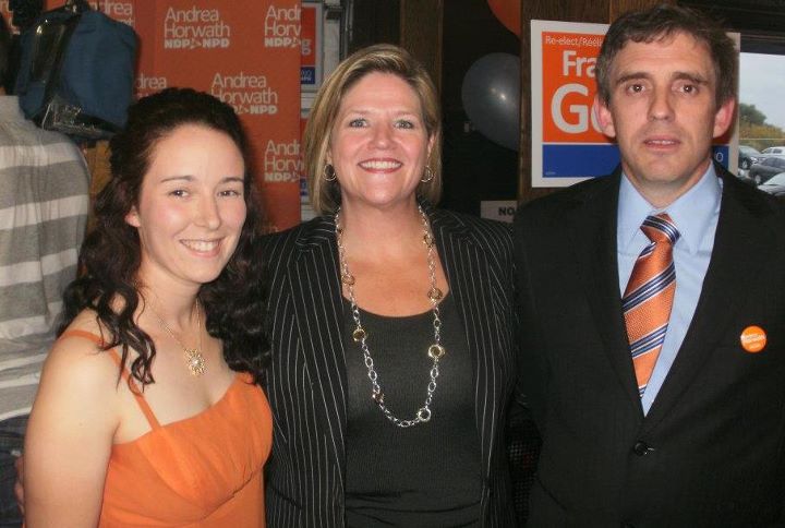 Tabatha Haskett, Andrea Horwath and Neil Haskett