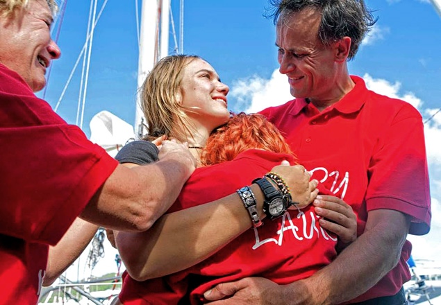 Laura Dekker, Dick Dekker, Kim Dekker and Babs Muller