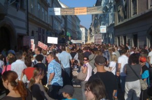 protest at British Embassy in Bratislava