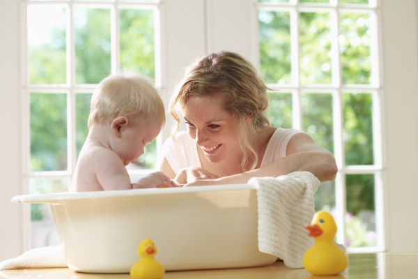 baby in bath