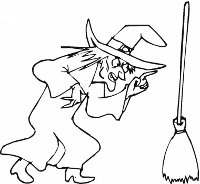 witch with broom