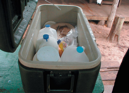 Perishable food storage at a therapeutic campsite