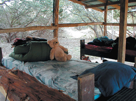 Sleeping platform at a therapeutic campsite